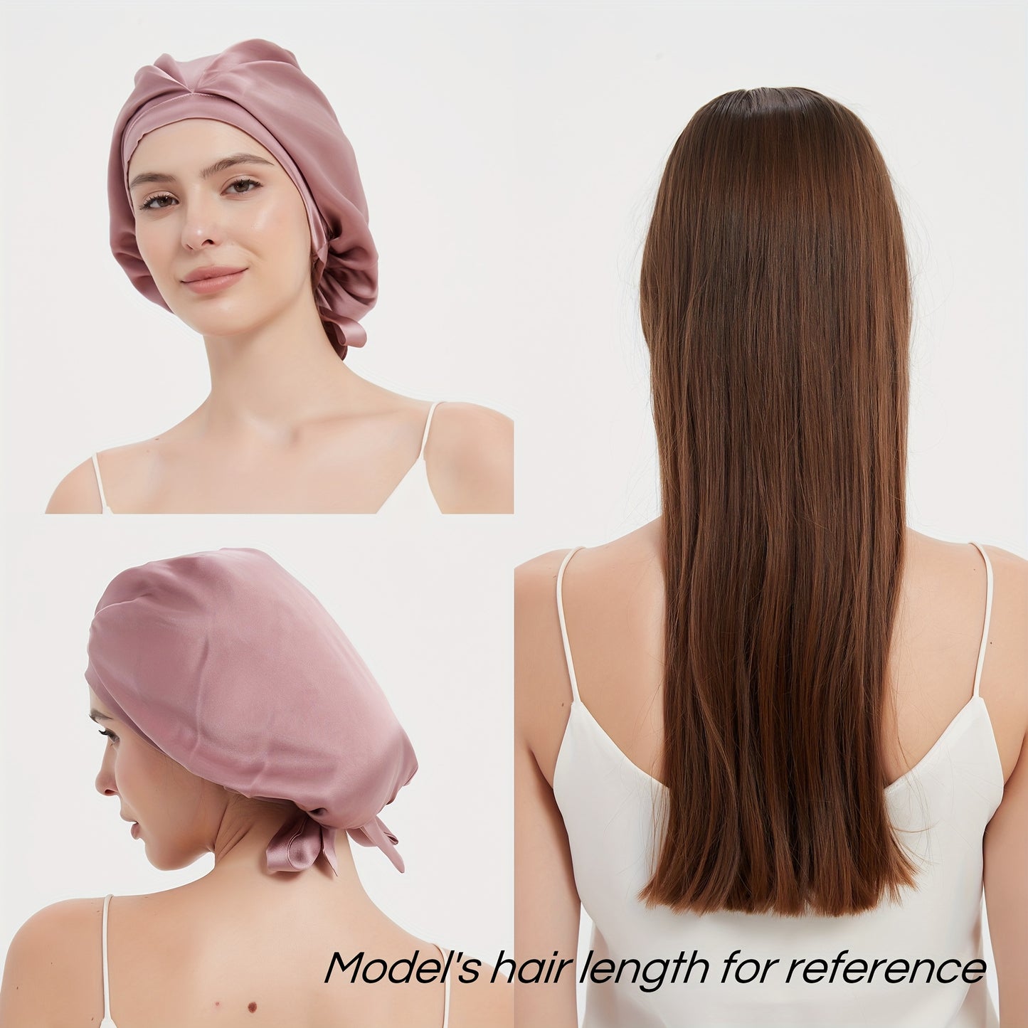 Rachael Silk Schlafhaube aus 100 % SEDA-Maulbeerseide – verstellbare Fliege, weich und atmungsaktiv, perfekt für langes und lockiges Haar