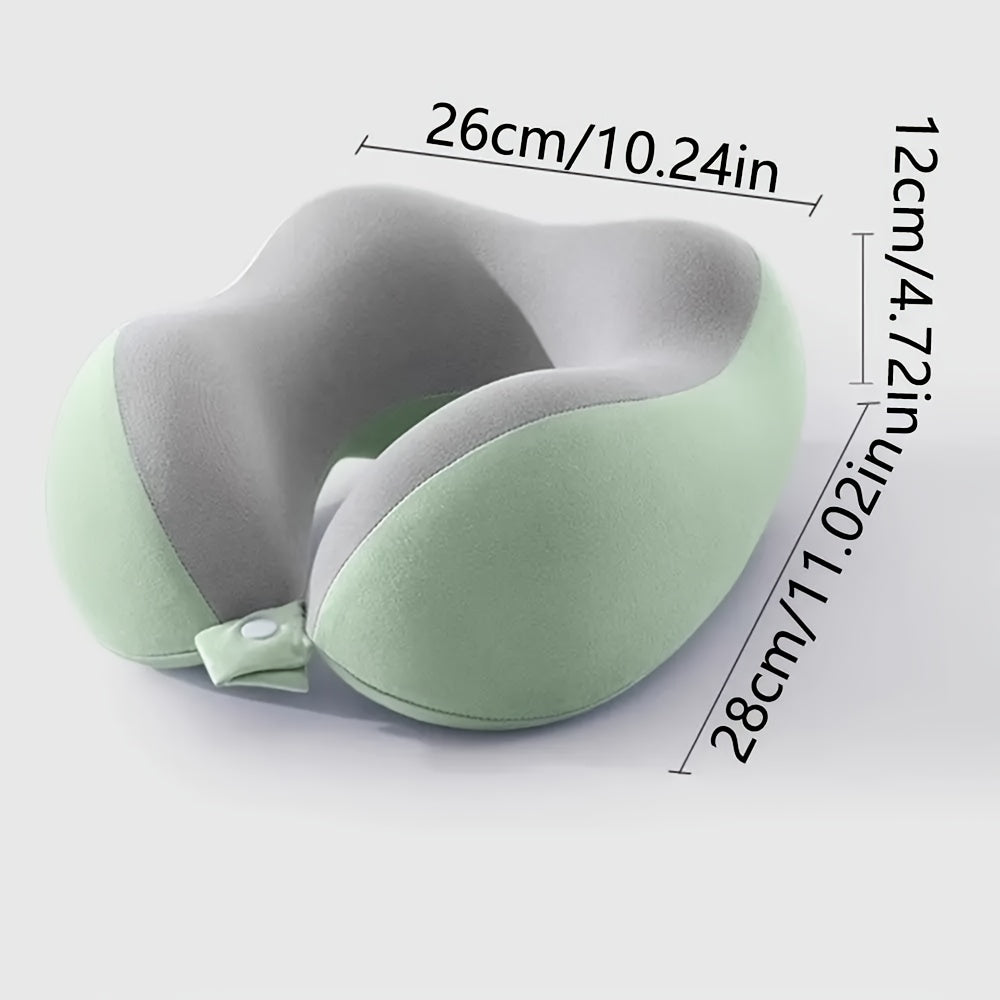Ergonomisches U-förmiges Nackenkissen mit Aufbewahrungstasche – Ideal für Reisen, Nickerchen und Komfort im Büro, Unterstützung bei langsamer Rückfederung, Bezug maschinenwaschbar