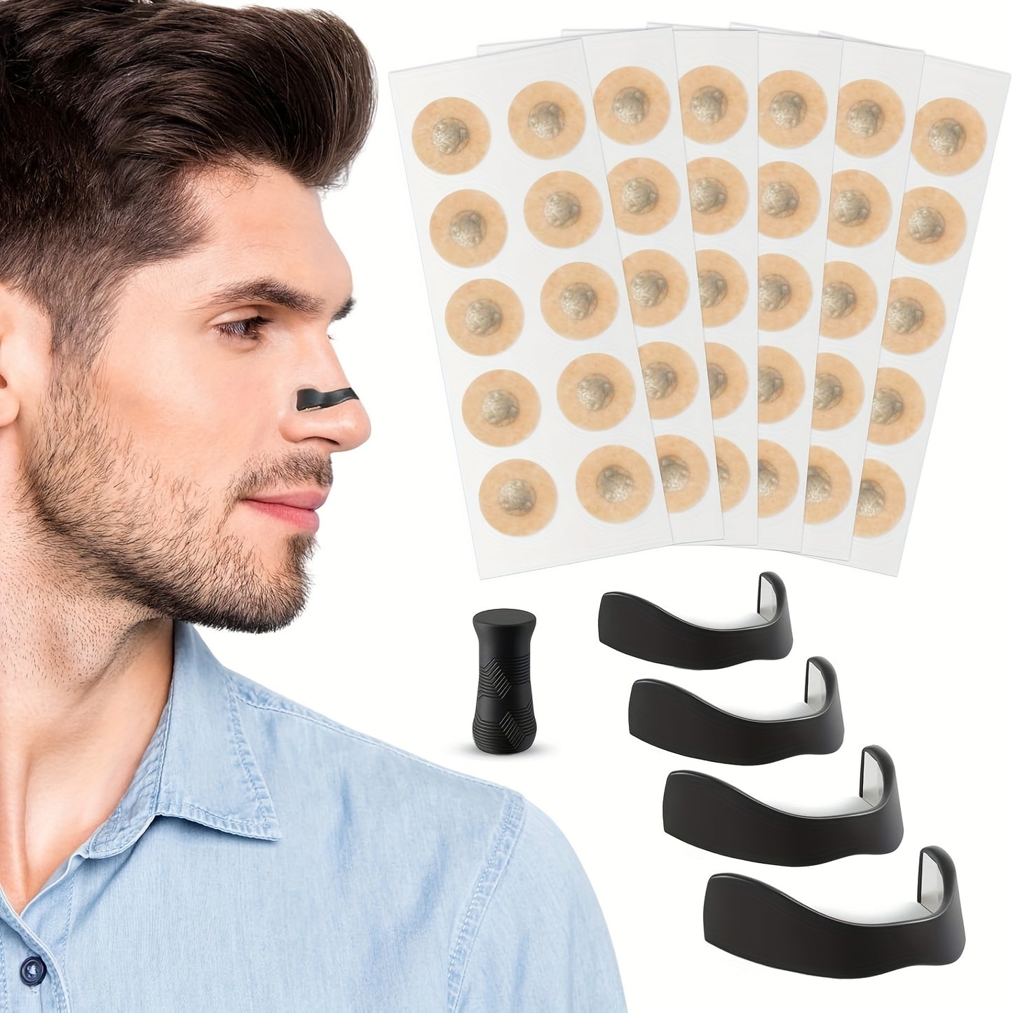 Pack Magnetic Nose Strips – Effective Anti-Snoring Aid for Better Oxygen Flow, Reduced Snoring and Improved Sleep Quality
