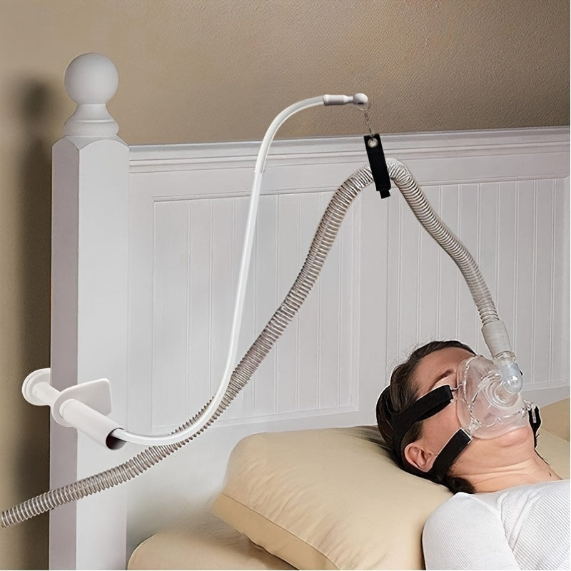 CPAP-Schlauchhalter mit verstellbarer C-Klemme – drehbares Design, verhindert Verwicklungen und Blockierungen des Luftstroms