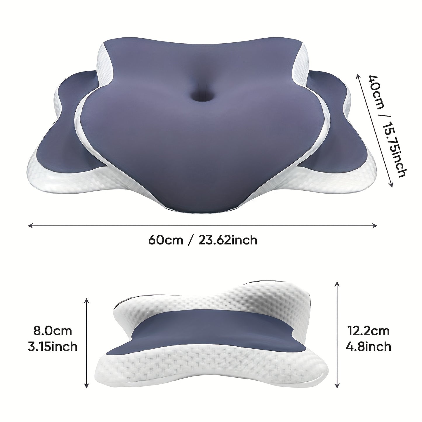 Ergonomisches Schmetterlingskissen – atmungsaktives Netzgewebe für Seiten-, Rücken- und Bauchschläfer, Nackenstütze