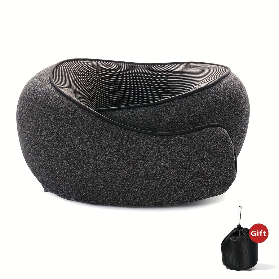 Komfortables Nackenkissen für die Reise | Ergonomisches Design für Flugzeuge – Atmungsaktiver Memory-Schaum mit waschbarem Bezug, Perfekt für Nickerchen im Büro und Auto, Grau