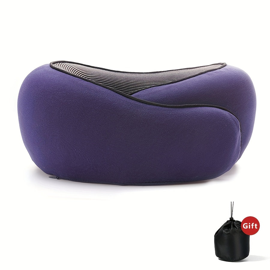Komfortables Nackenkissen für die Reise | Ergonomisches Design für Flugzeuge – Atmungsaktiver Memory-Schaum mit waschbarem Bezug, Perfekt für Nickerchen im Büro und Auto, Grau