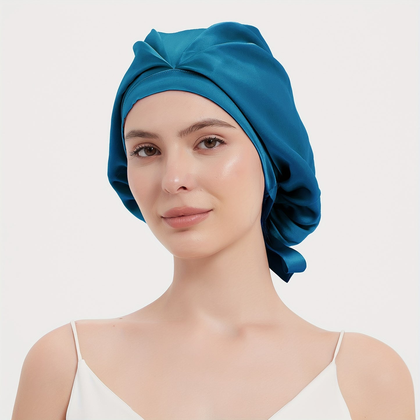 Rachael Silk Schlafhaube aus 100 % SEDA-Maulbeerseide – verstellbare Fliege, weich und atmungsaktiv, perfekt für langes und lockiges Haar 