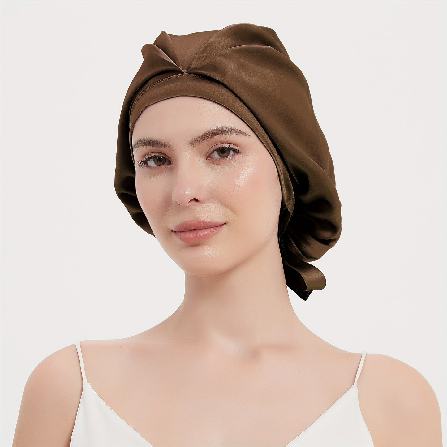 Rachael Silk Schlafhaube aus 100 % SEDA-Maulbeerseide – verstellbare Fliege, weich und atmungsaktiv, perfekt für langes und lockiges Haar 