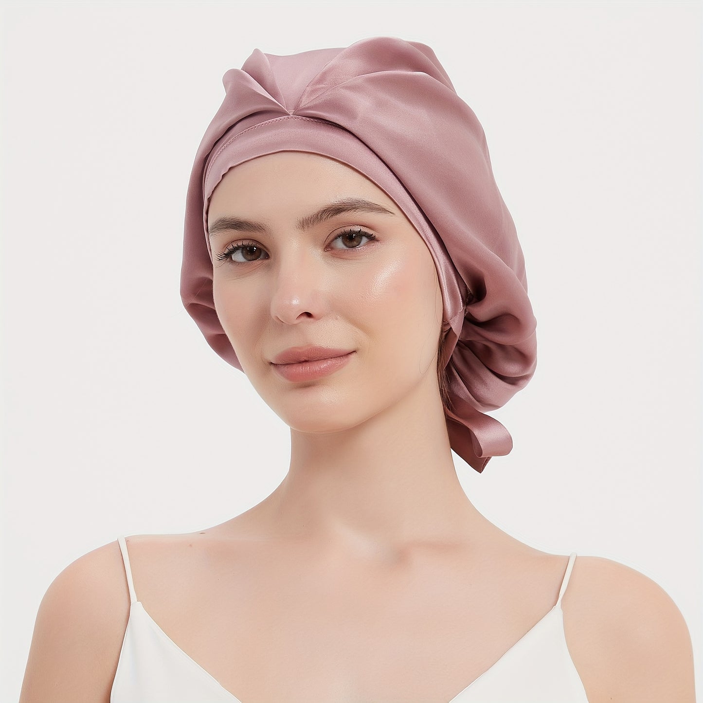 Rachael Silk Schlafhaube aus 100 % SEDA-Maulbeerseide – verstellbare Fliege, weich und atmungsaktiv, perfekt für langes und lockiges Haar 