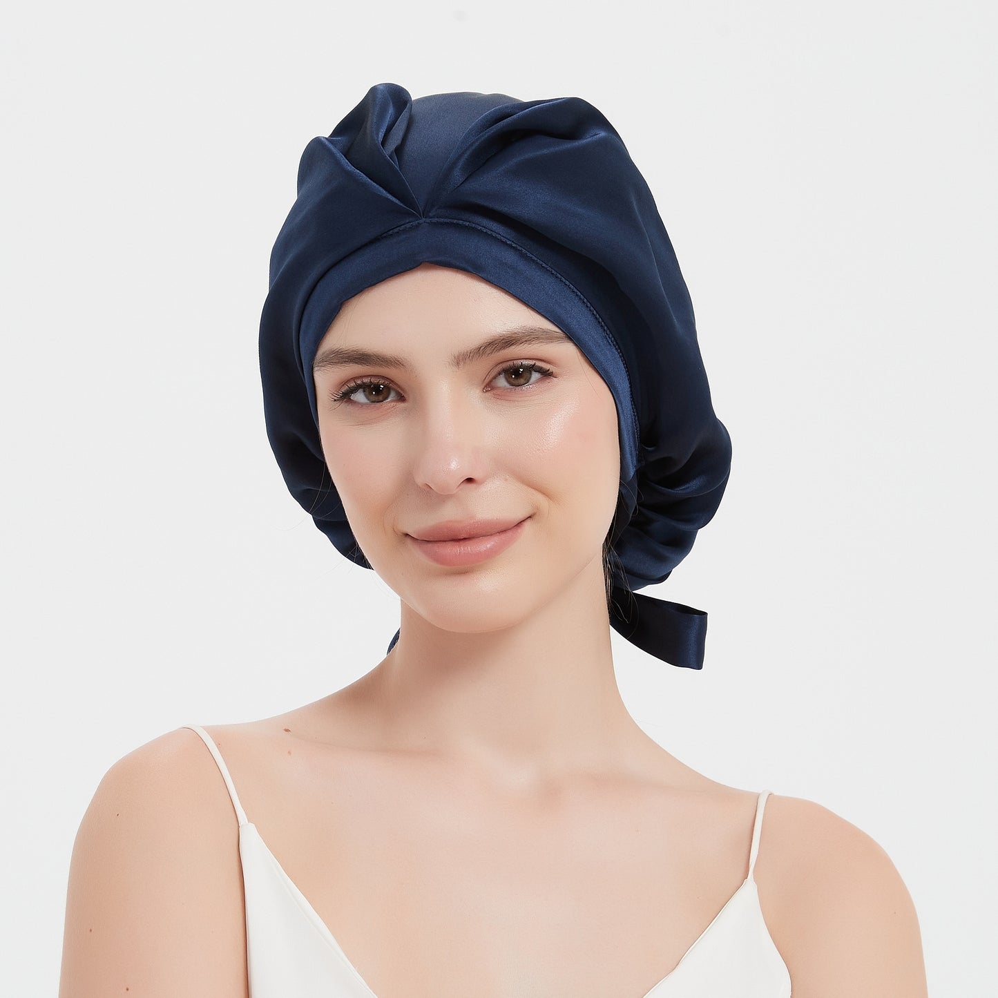 Rachael Silk Schlafhaube aus 100 % SEDA-Maulbeerseide – verstellbare Fliege, weich und atmungsaktiv, perfekt für langes und lockiges Haar 