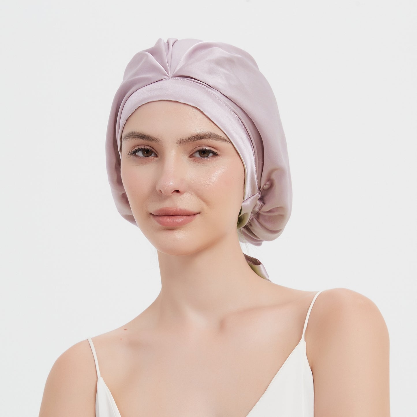 Rachael Silk Schlafhaube aus 100 % SEDA-Maulbeerseide – verstellbare Fliege, weich und atmungsaktiv, perfekt für langes und lockiges Haar 