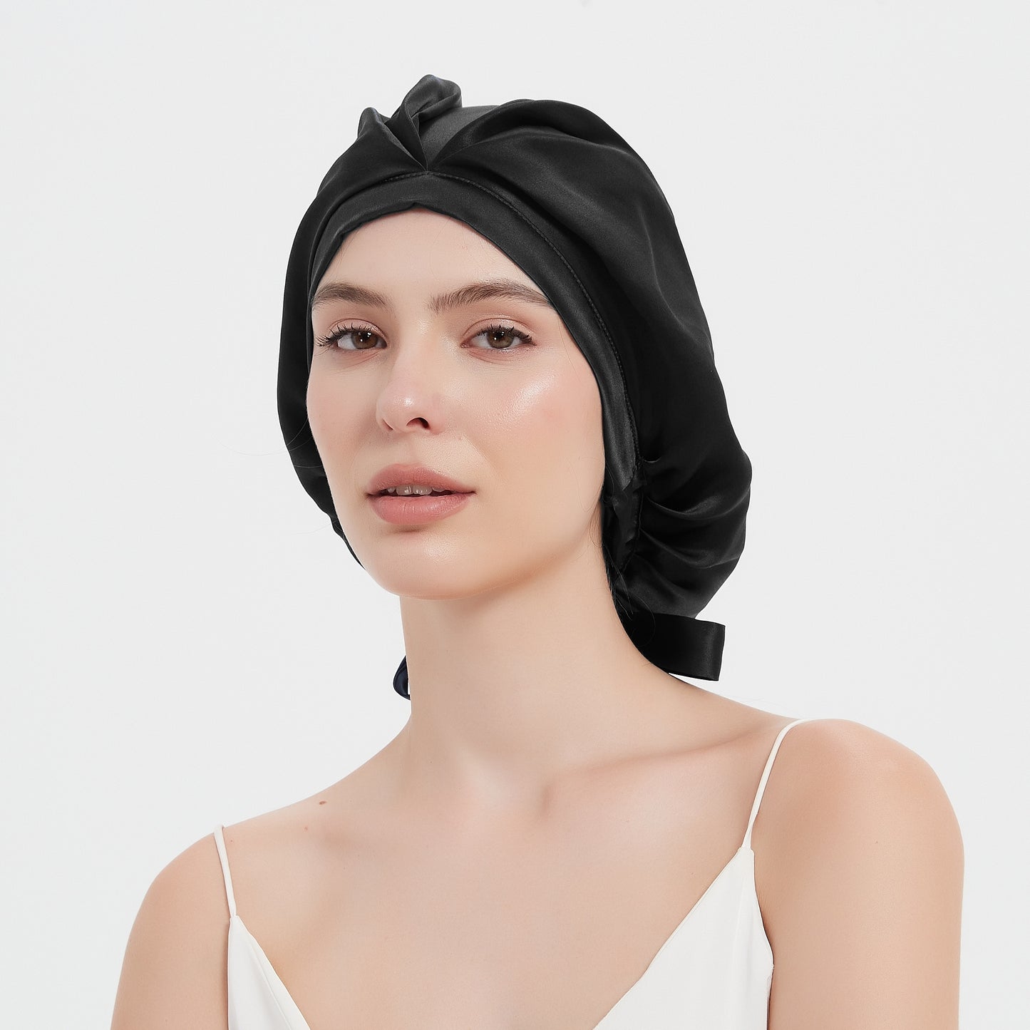 Rachael Silk Schlafhaube aus 100 % SEDA-Maulbeerseide – verstellbare Fliege, weich und atmungsaktiv, perfekt für langes und lockiges Haar 