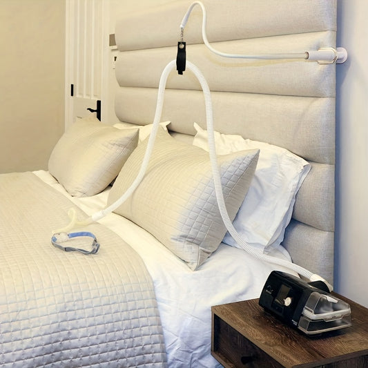 Verstellbarer CPAP-Schlauchhalter mit C-Klemme – drehbares Design, verhindert Verwicklungen und Blockierungen des Luftstroms